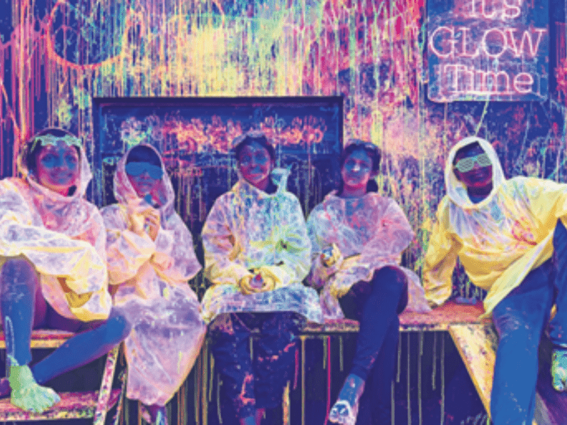 Step into a vibrant world illuminated by neon hues