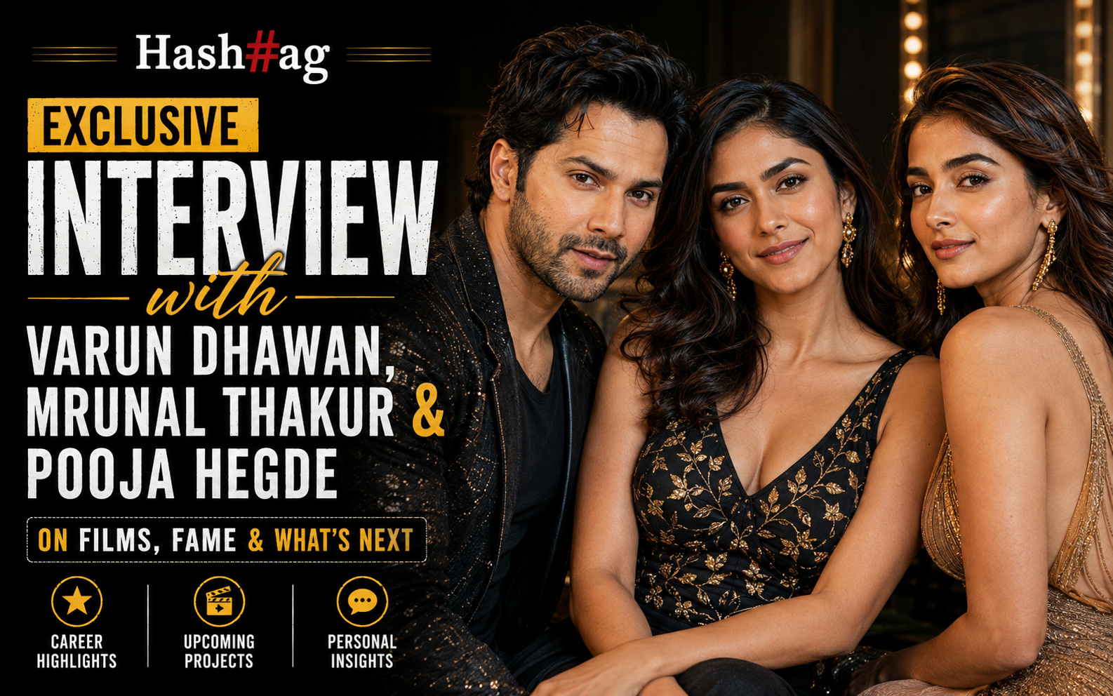 Exclusive Bollywood Interview: Varun Dhawan, Mrunal Thakur & Pooja Hegde