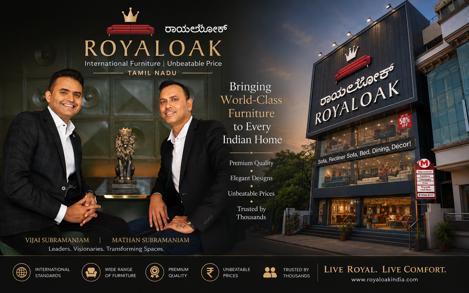 Vijai & Mathan Subramaniam | Royaloak Furniture Tamil Nadu