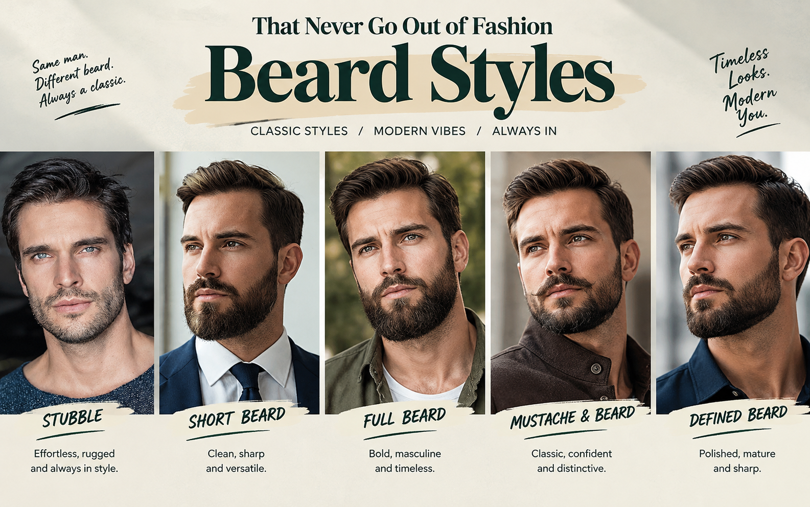 Best Beard Styles for Men That Never Go Out of Fashion